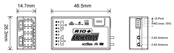 RC-Empfaumlnger-FrSky-ARCHER-PLUS-R10-24GHz-ACCESS--ACCST-D16-mit-OTA-Funktion-fuumlr-FrSky-TARANIS--1989164-1